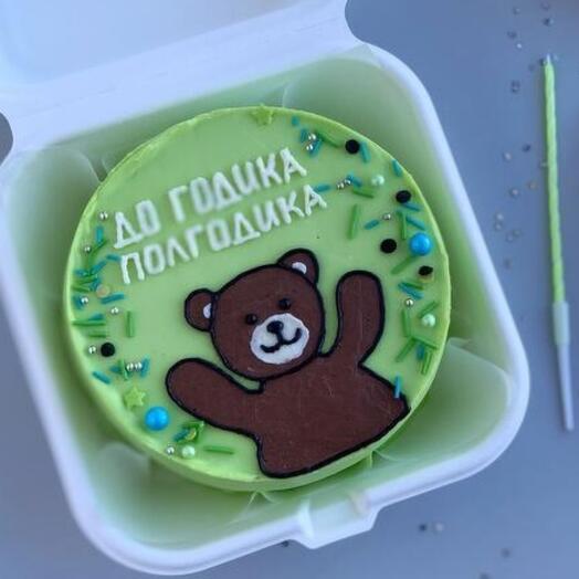 Бенто-торт с мишкой на полгодика для малыша