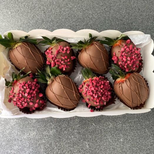 Fresas cubiertas de chocolate 8 piezas