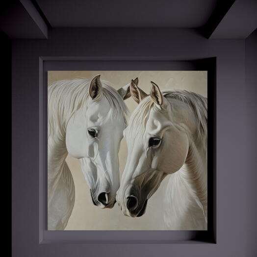 Magnificent horses completely hand painted