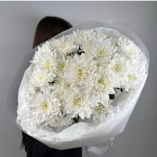 Букет кустовых хризантем в упаковке 5шт