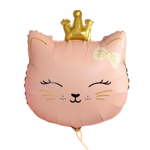 Воздушный шар гелий Котик принцесса розовый (Сатин). Helium balloon Cat princess pink satin