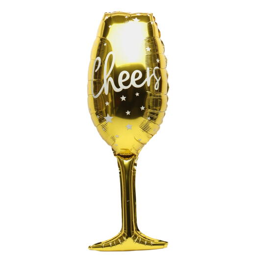 Воздушный шар гелий золотой бокал. Helium balloon golden goblet