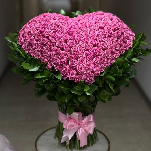 3D Сердце из 151 Роз Аква 💕