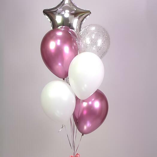 Воздушные шары с гелием сет 7 розовый