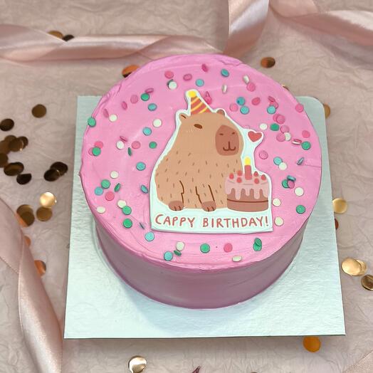 Бенто торт с капибарой Cappy Birthday