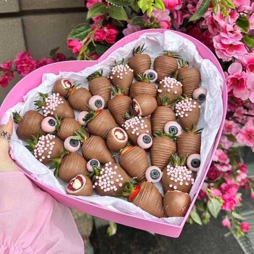 💖Premium сердце S из клубники в шоколаде