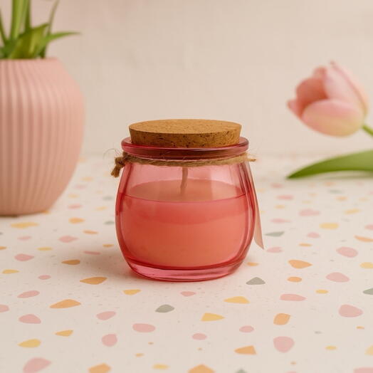 Scented candle pink, HAND MADE️