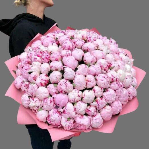 «Королевский жест» — букет из 101 пиона