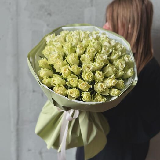 Bouquet of 51 white Kenyan roses