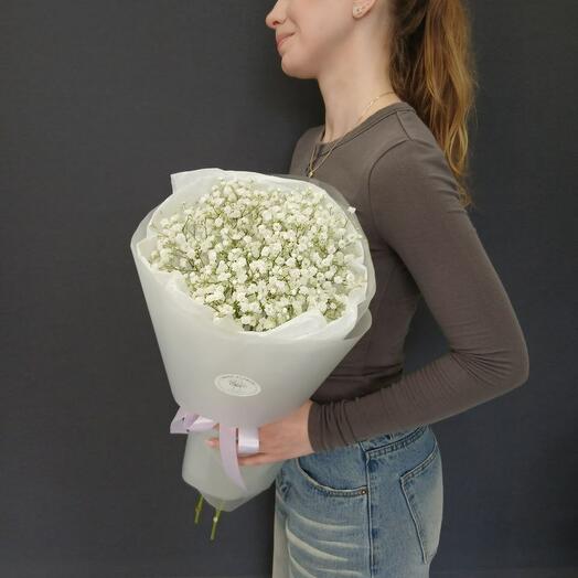 Букет из 5 воздушных белых гипсофил