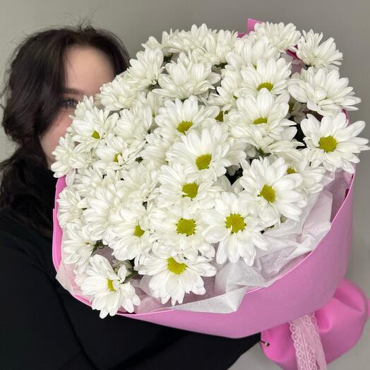 Милый букет кустовых хризантем, похожих на ромашку 😍😍😍