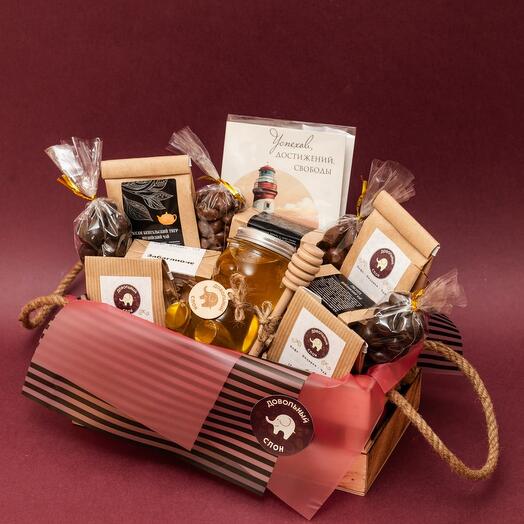 Подарок с чаем и кофе "Медовый уют" — для мужчины , на 23 февраля🎁