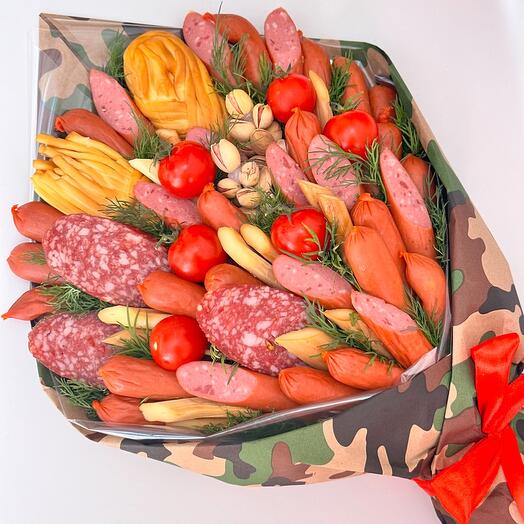 Мужской колбасный букет