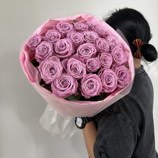 «Сиреневая эйфория» 🌸 Монобукет из 25 ароматных роз