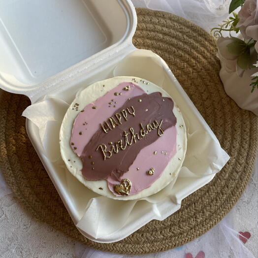 Бенто торт Happy birthday с мазками