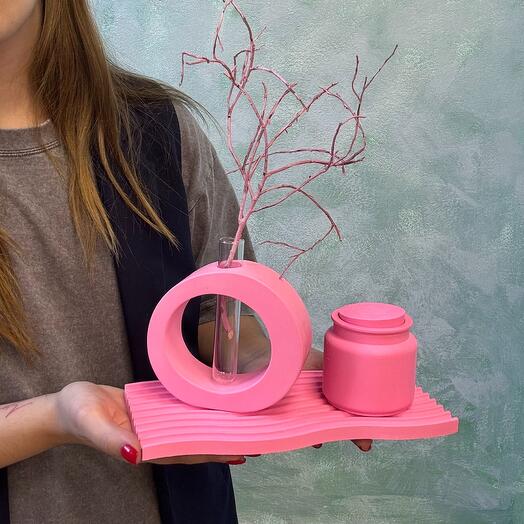 Ваза, поднос и аромасвеча