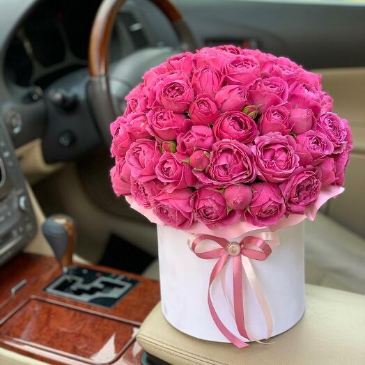 Цветы в коробке пионовидная роза ❣️