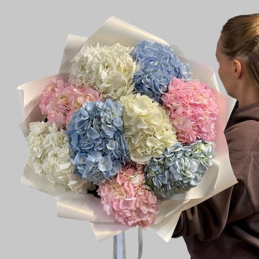 Bouquet of 9 hydrangeas