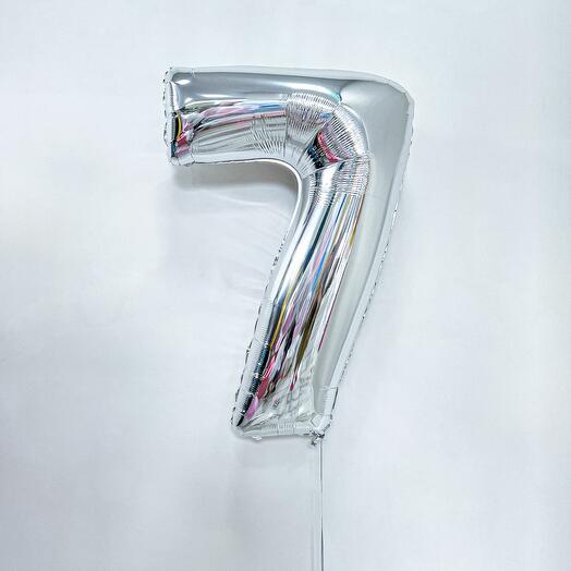 Шар Цифра 7 серебро