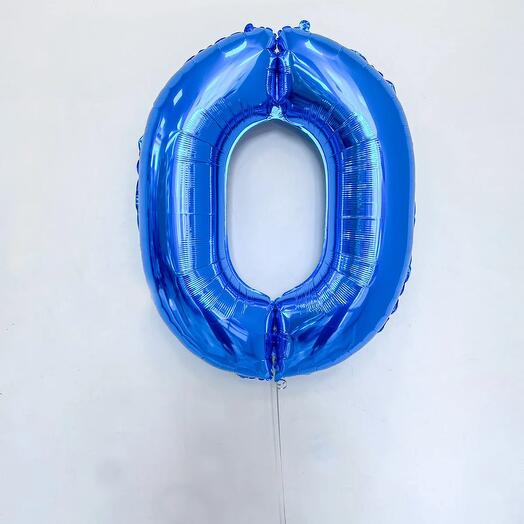 Шар Цифра 0 синяя
