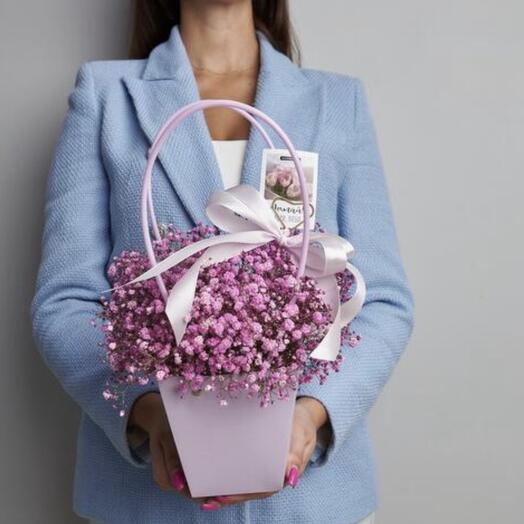 Сумочка из воздушной розовой гипсофилы 🌸