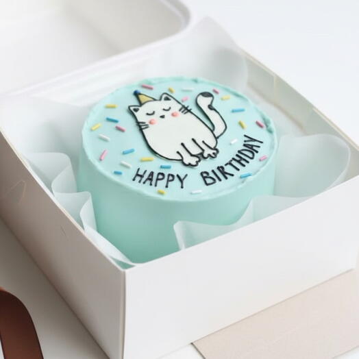 Бенто-торт с котиком «Happy Birthday» подарок на день рождения