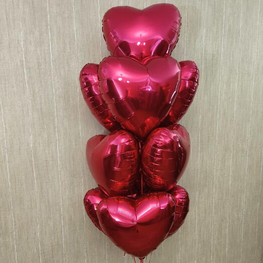 Набор из 10 сердец фольга