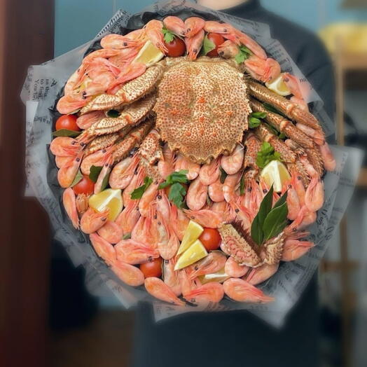 Букет с крабом и креветками