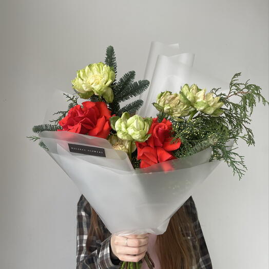 Букет с кружевной розой Ниной и Вегги