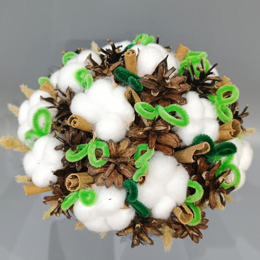 Букет зимний с хлопком