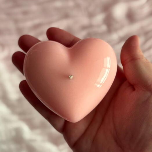 Свеча сердце розовое глянцевое