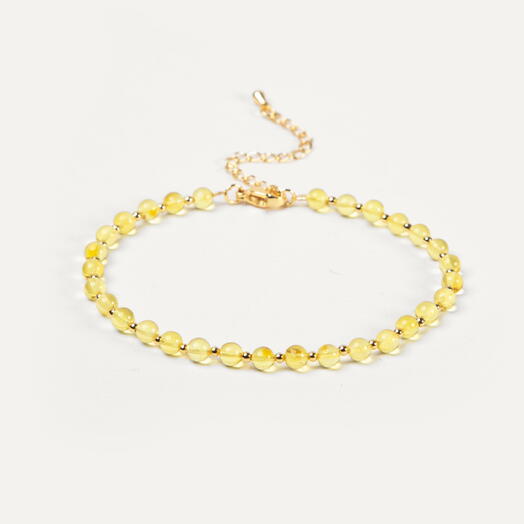 Браслет Самшит Янтарь желтый 14K 19 см (BRA1111)