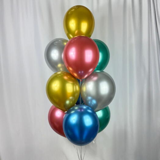 Воздушные шары металлик гелий 10шт. Set of helium balloons chrome 10pcs
