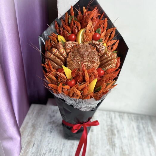 Букет с раками и крабом