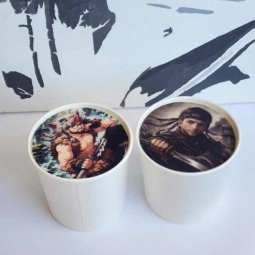 С вашим фото Cake to go набор из 2 шт З00мл с печатью фотопечатью на сахарной бумаге с персонажами аниме торт в стакане