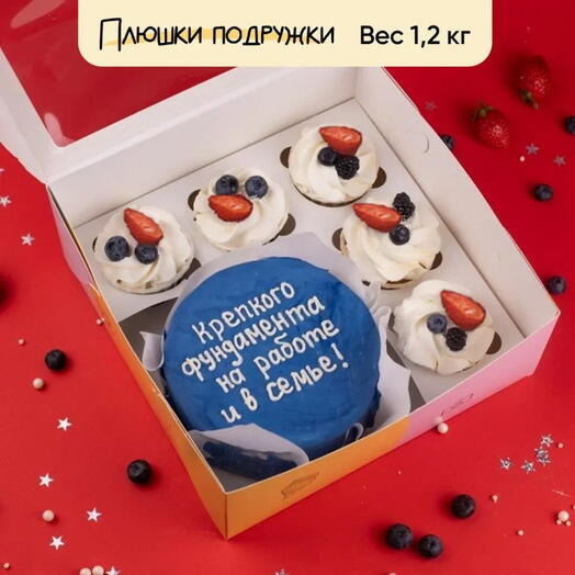 Бенто-торт и капкейки Крепкого фундамента 1,2 кг