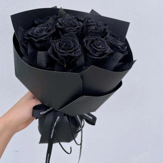 Букет из премиальных роз Black Roses 🖤