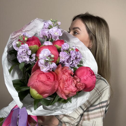 Ароматный букет пионы и маттиола🌸