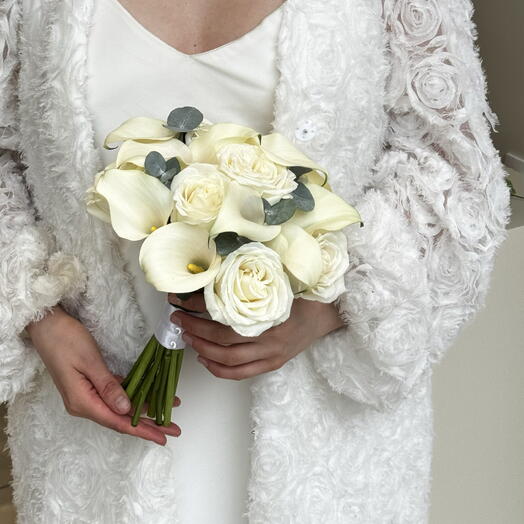 Свадебный букет из каллы и розы 🤍👰🏼♀️