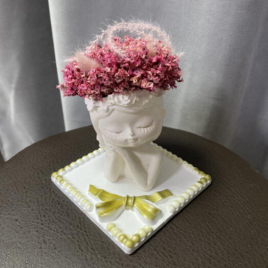 Гипсовая вазочка с стабилизированными цветами 💐