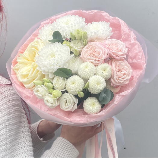 Бело-розовый букет 💗