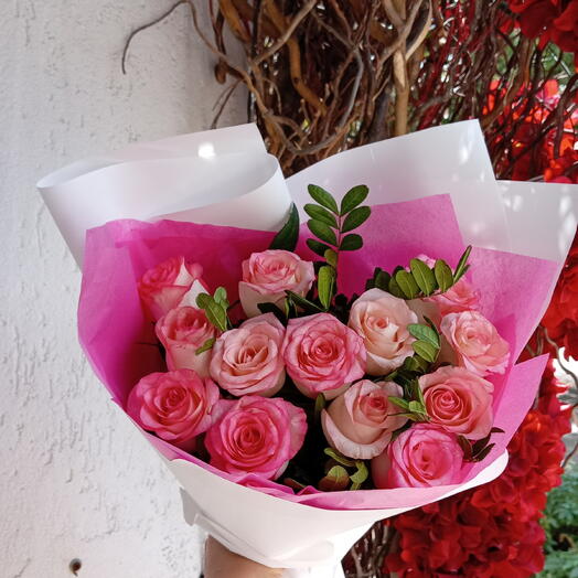 Монобукет Розовая Роза💐💕