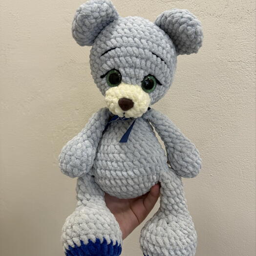 Мягкая мишка ручной работы вязаная игрушка 🧸