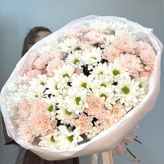 Большой букет хризантем 💐