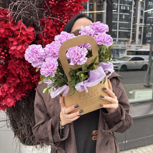 Лавандовая композиция с диантусами💜