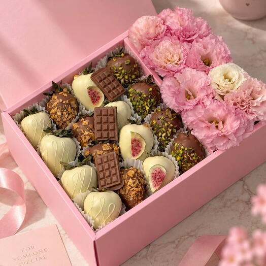 Клубника в шоколаде «Розовый флирт» 🌸