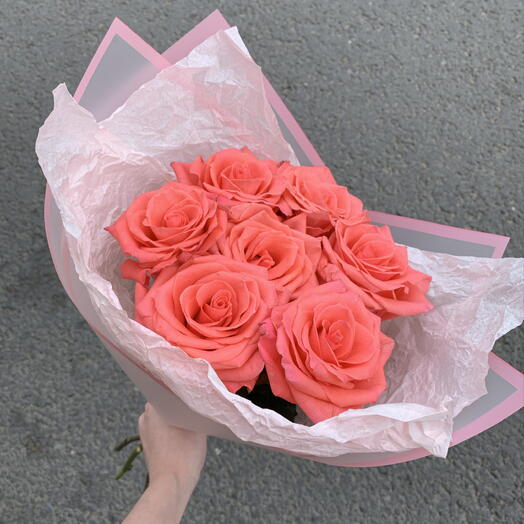 Персиковый букет из роз 🌸