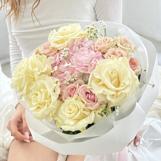 Сливочно-розовый букет 🌸