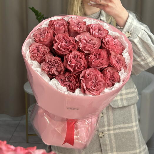 Малиновые розы (15 шт)