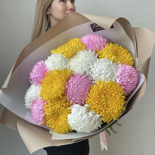 Микс ярких сезонных хризантем